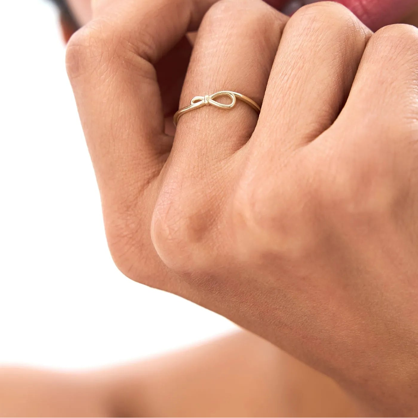 14k Gold Infinity Knot Ring 4.1mm Wide Minimalist Band