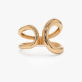 14k Solid Gold Bold Graduated Wide Band Statement Ring