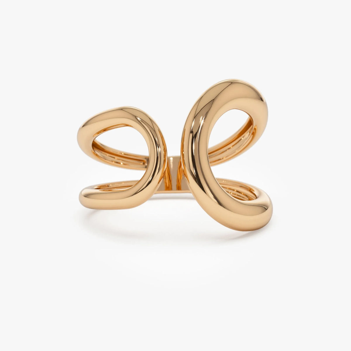 14k Solid Gold Bold Graduated Wide Band Statement Ring