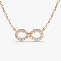 14K Gold 0.15ctw Round Diamond Micro-Pave Infinity Pendant Necklace