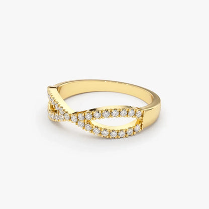 14K Solid Gold Round Diamond Eternity Micro Pave Wedding Band 0.22 Carat