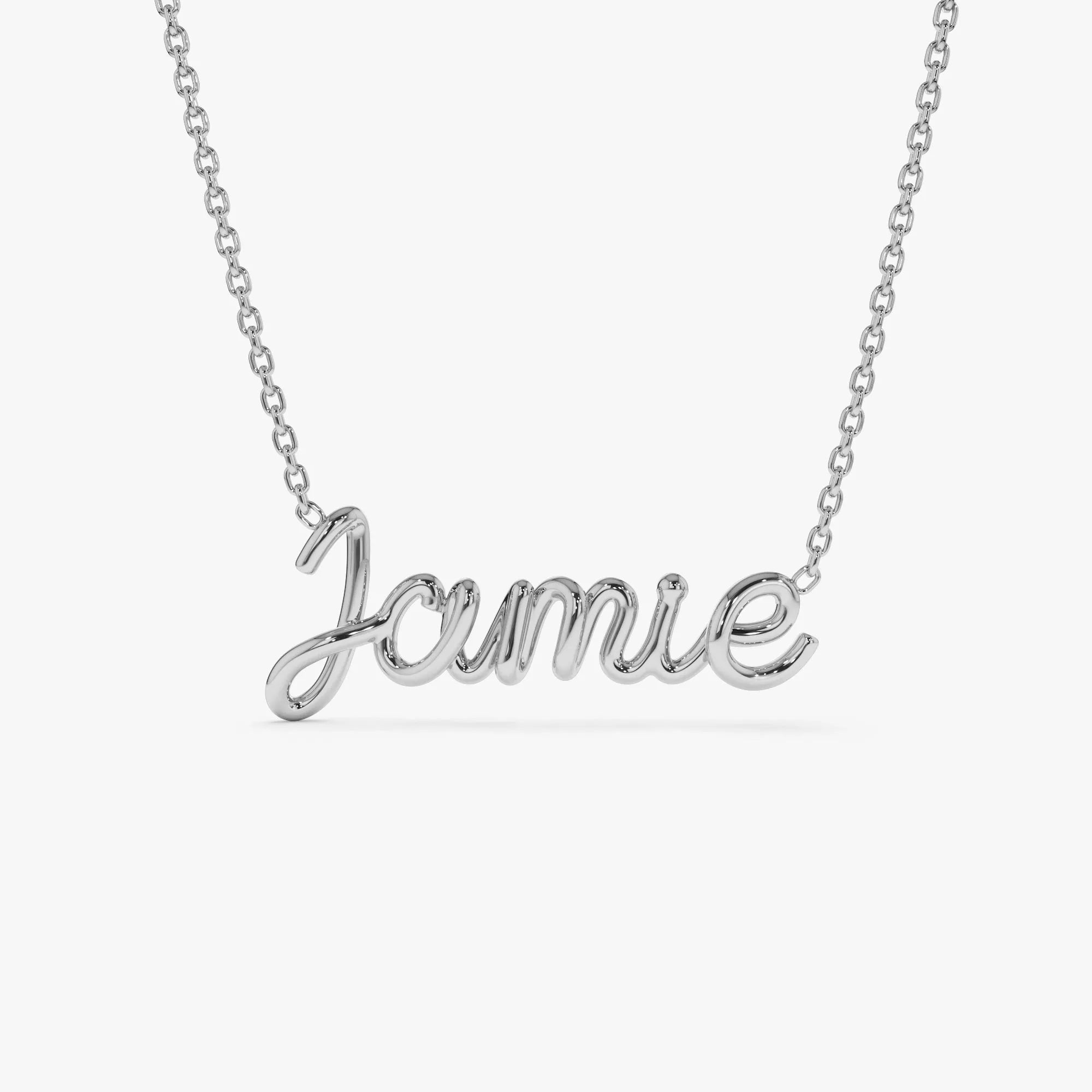 14k Solid Gold Wire Script Custom Name Personalized Pendant Necklace