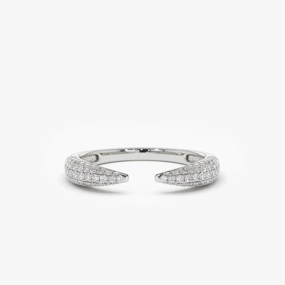 14k Gold Round Diamond 0.40ctw Micro-Pave Claw Ring