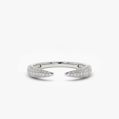 14k Gold Round Diamond 0.40ctw Micro-Pave Claw Ring