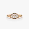 14k Gold Marquise and Baguette Diamond Ring 0.35 ctw