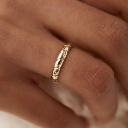 14k Solid Gold Diagonal Cut Design Wedding Band Ring 3mm Width