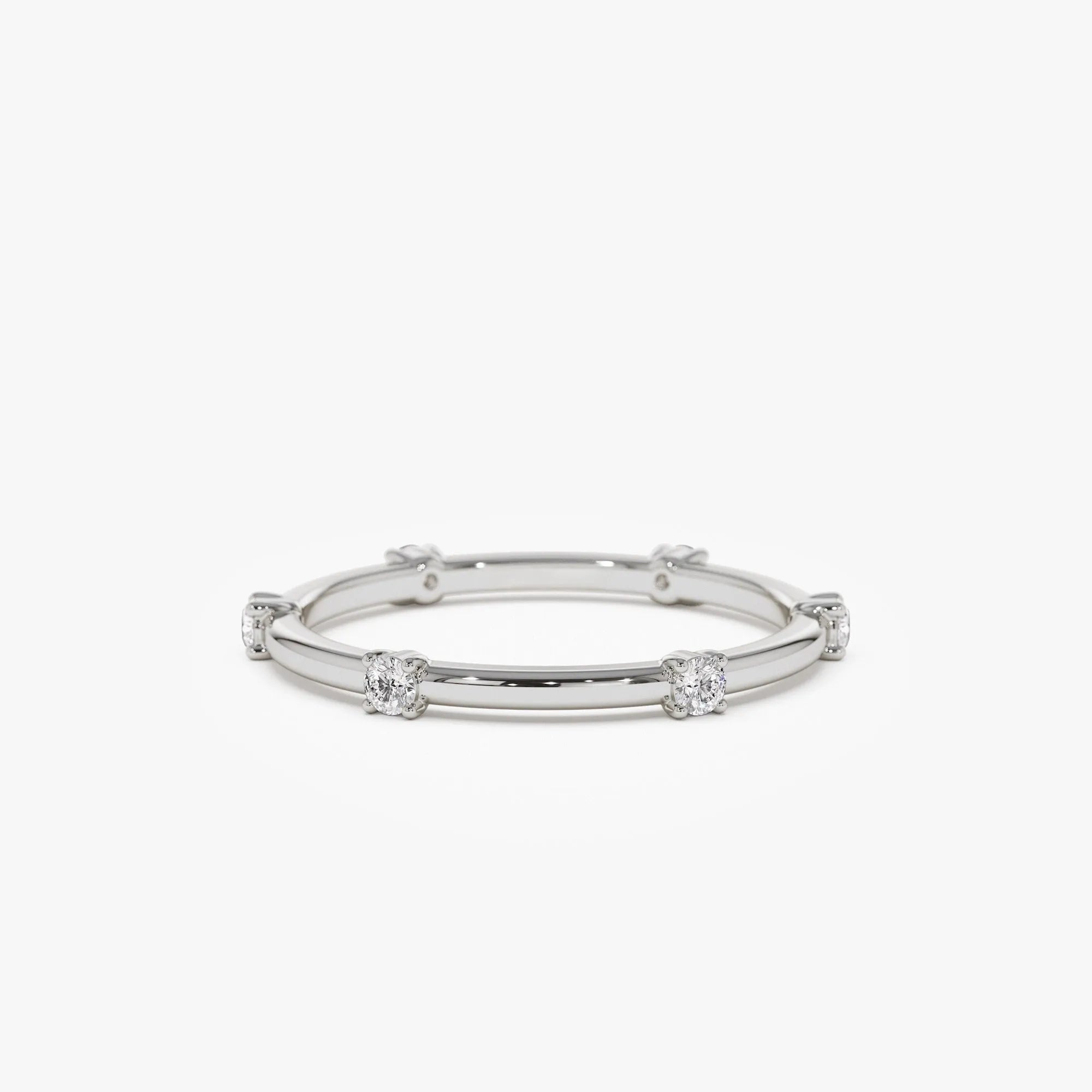14k Solid Gold Round Diamond Full Eternity Stacking Ring Prong Setting 0.20ctw