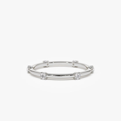14k Solid Gold Round Diamond Full Eternity Stacking Ring Prong Setting 0.20ctw