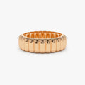 14K Solid Gold Bold Dome Statement Minimalist Band Ring