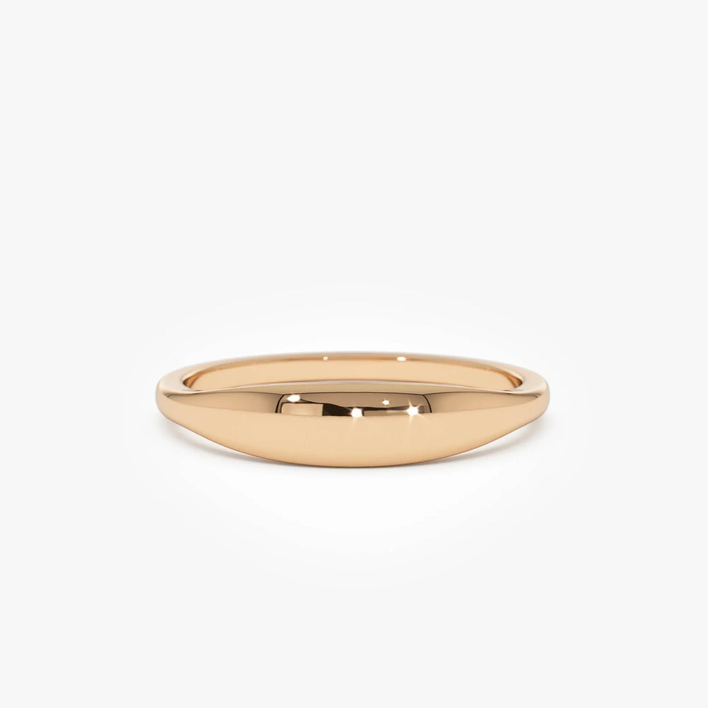 14k Gold Tapered Dome Ring 3.75mm Wide Band