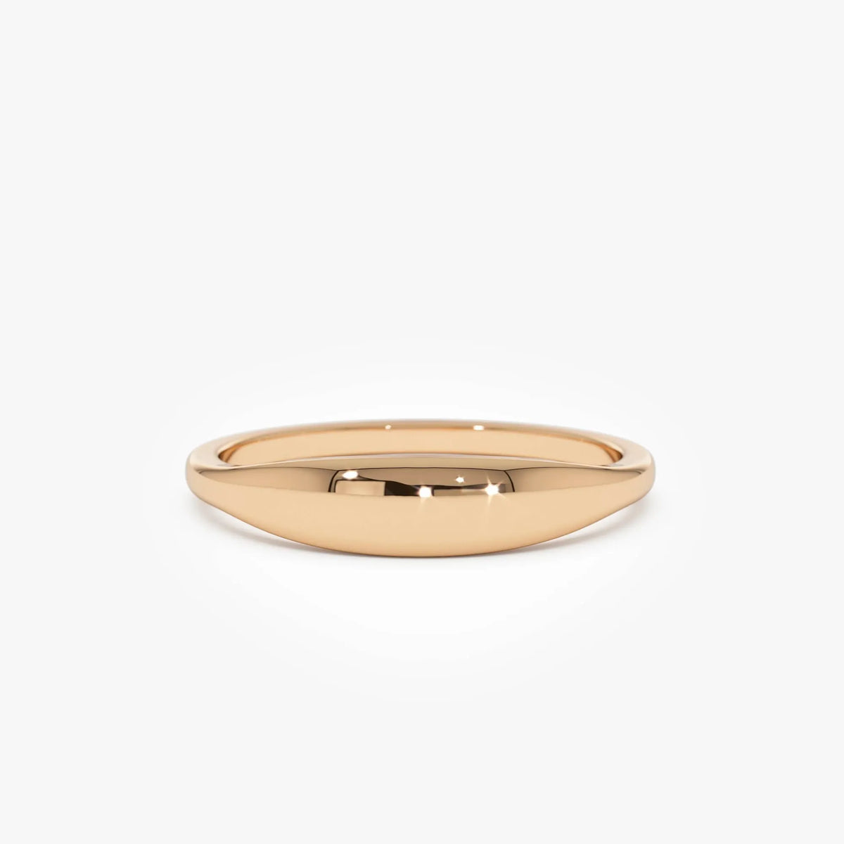 14k Gold Tapered Dome Ring 3.75mm Wide Band