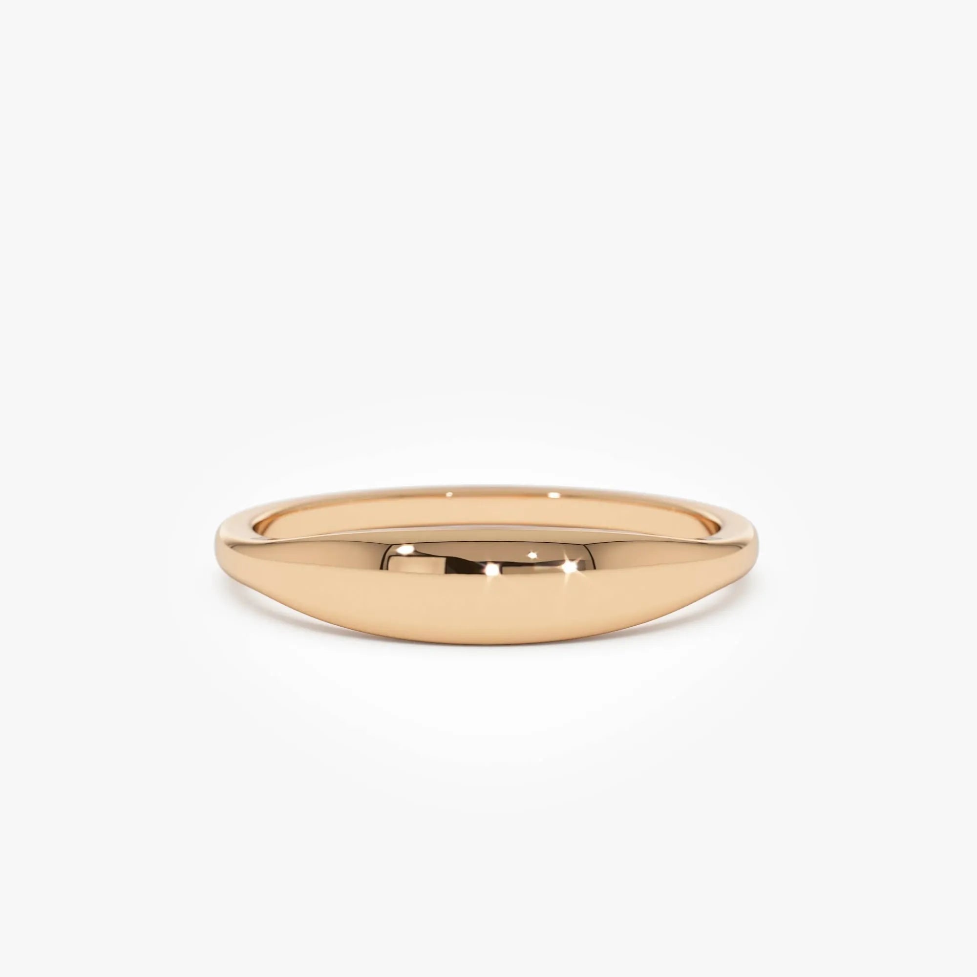 14k Gold Tapered Dome Ring 3.75mm Wide Band