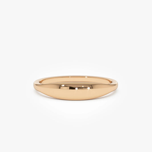 14k Gold Tapered Dome Ring 3.75mm Wide Band