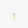 14k Solid Gold Crescent Moon Charm for Hoop Earrings