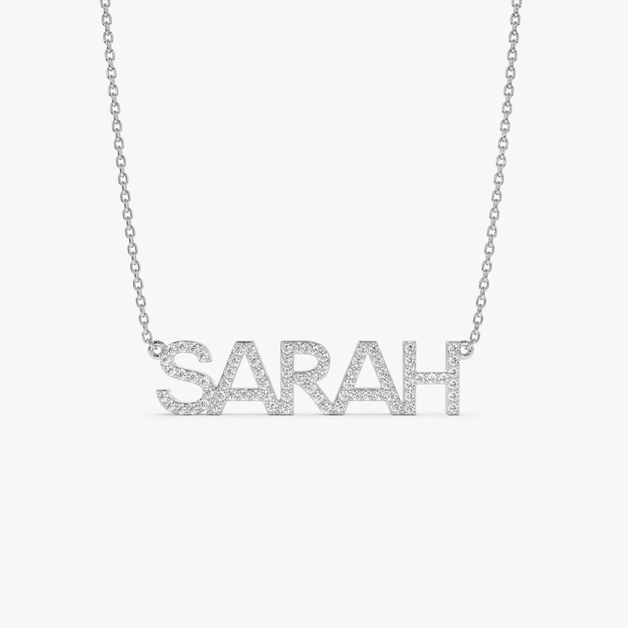 14K Solid Gold Diamond Personalized Name Necklace 0.12 CTW Per Letter