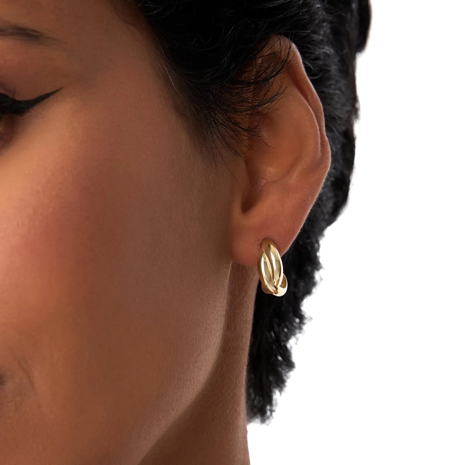14k Gold Chunky Twisted Hoop Earrings 16mm x 6.8mm