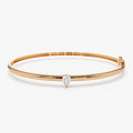 14K Solid Gold 0.20 CTW Pear Shape Diamond Solitaire Bangle