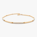 14K Solid Gold Round Diamond Bar Bracelet Micro Pave 0.30 Carat