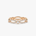 14k Gold Diamond Round Cut Infinity Eternity Ring 0.80 ctw
