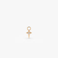 14k Gold Diamond North Star Hoop Earring Charm 0.03 ctw