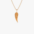 14k Solid Gold Angel Wings Pendant Necklace