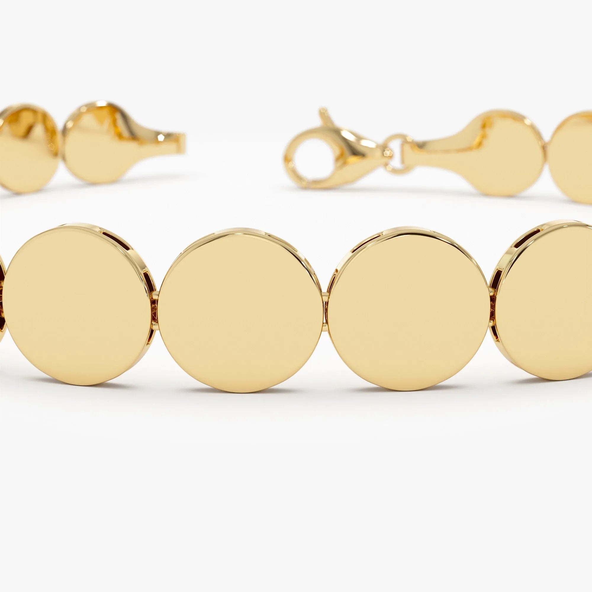 14K Gold 6.5mm Wide Round Link Chain Bracelet