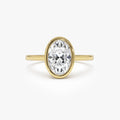 14k Gold 1.50 Ctw Oval Lab Grown Diamond Bezel Setting Engagement Ring Celina