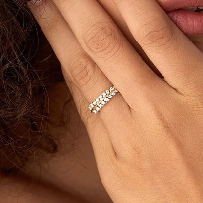 14k Gold Leaf Inspired Diamond Wrap Ring 0.30 ctw