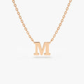 14k Solid Gold Personalized Initial Letter Pendant Necklace