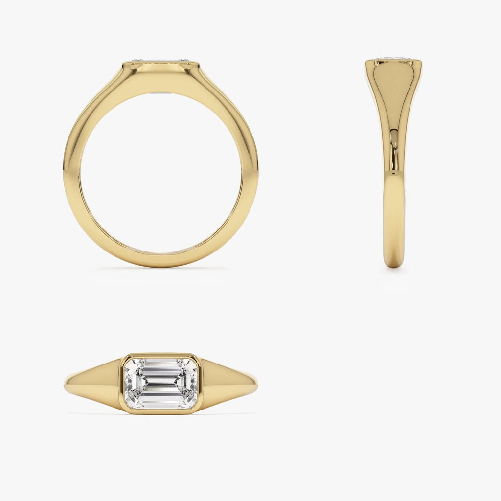 14k Gold 1.00 ctw Emerald Cut Lab Grown Diamond Remi Solitaire Ring