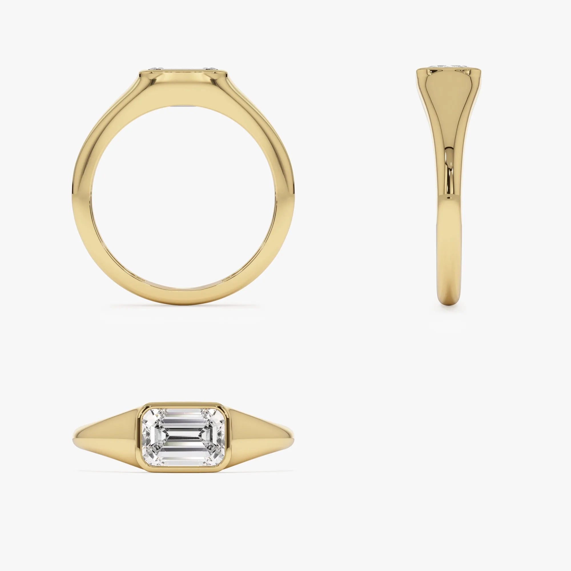 14k Gold 1.00 ctw Emerald Cut Lab Grown Diamond Remi Solitaire Ring