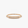 14K Gold 0.10 Carat Round Cut Diamond Single Row Pave Ring