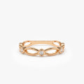 14K Gold Round Diamond Bezel Setting Wedding Band 0.16ctw