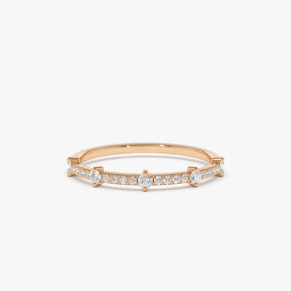 14k Gold Round Diamond 0.25 ctw Stacking Wedding Band