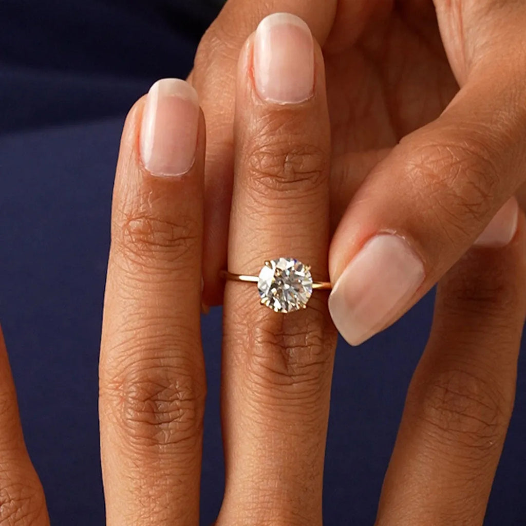 14k Gold 2.00 CTW Lab Grown Diamond Round Brilliant Engagement Ring Prong Setting IGI Certified