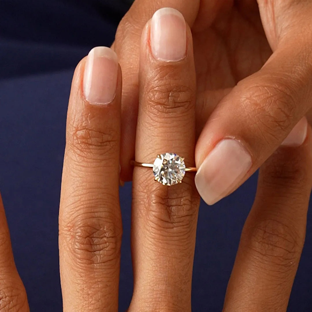 14k Gold 2.00 CTW Lab Grown Diamond Round Brilliant Engagement Ring Prong Setting IGI Certified
