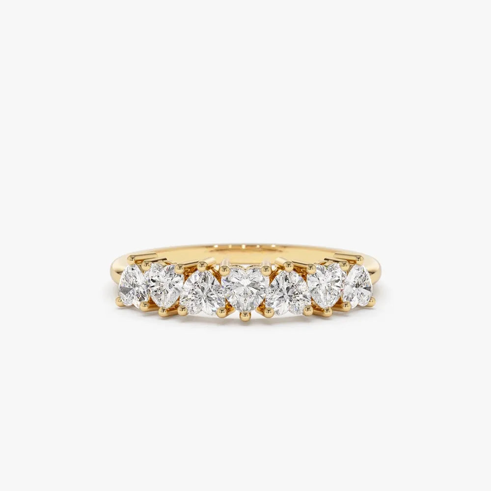 14K Solid Gold Heart Shape Diamond 0.90 Carat Up Down Prong Setting Ring