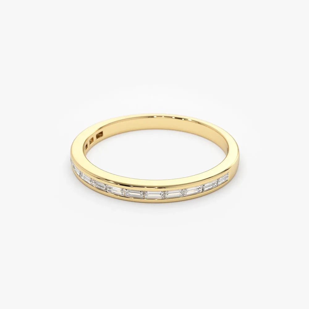 14k Solid Gold Diamond Baguette Cut Channel Set Wedding Band 0.28 ctw