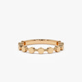 14k Solid Gold Round Circle Stackable Band Ring
