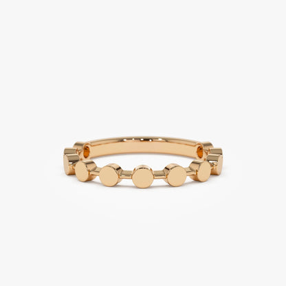 14k Solid Gold Round Circle Stackable Band Ring