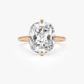14K Gold 5.05 Carat Cushion Cut Lab Grown Diamond Solitaire Engagement Ring Seloria