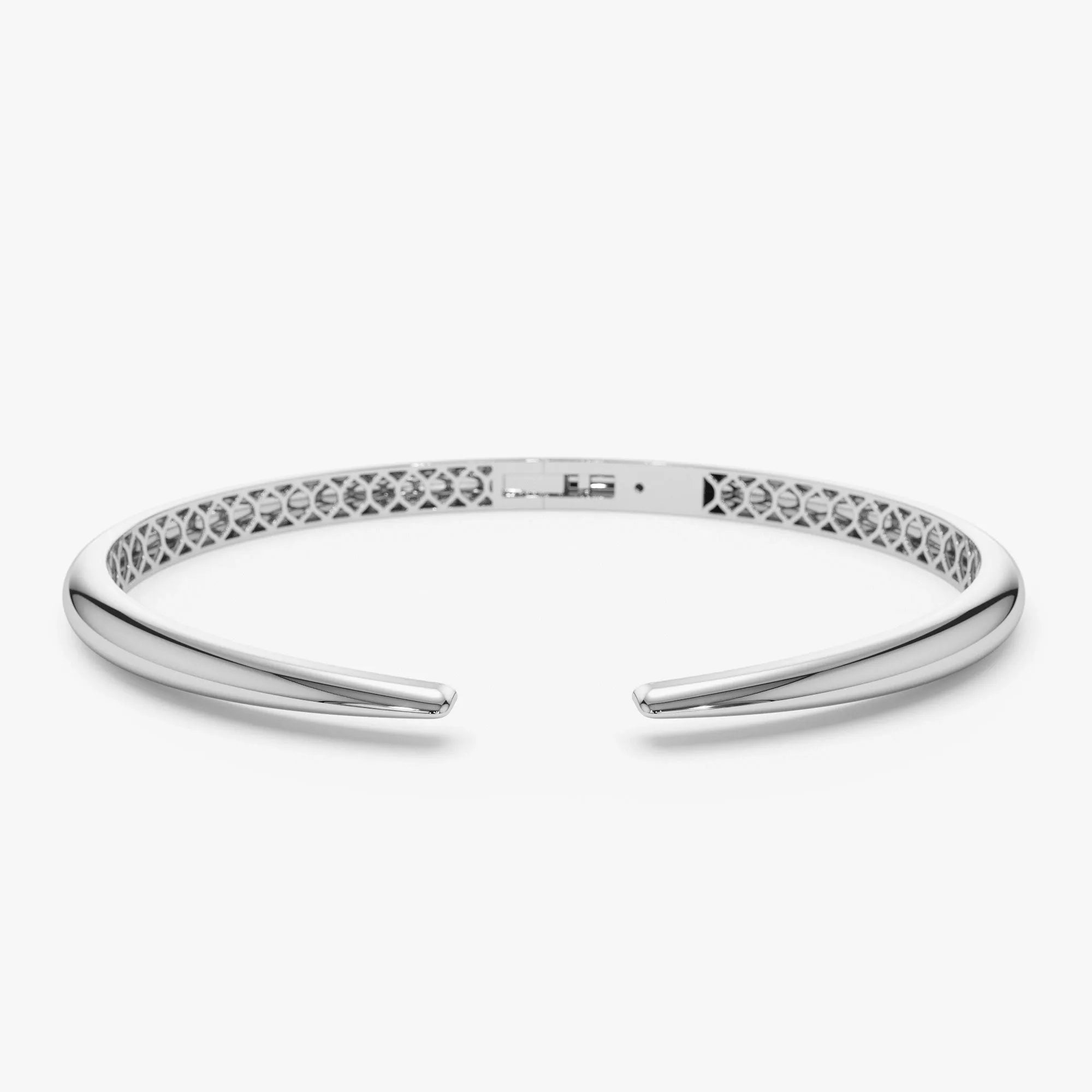 14K Solid Gold Wide Claw Cuff Bangle Bracelet