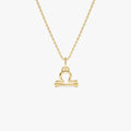 14k Solid Gold Libra Zodiac Charm Pendant Necklace