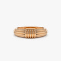 14k Ribbed Dome Graduating Gold Ring