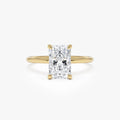 14k Gold Lab Grown Diamond Radiant Cut Hidden Halo Engagement Ring 1.60 Carat