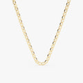 14k Solid Gold Mariner Chain Link Necklace Nautical Style