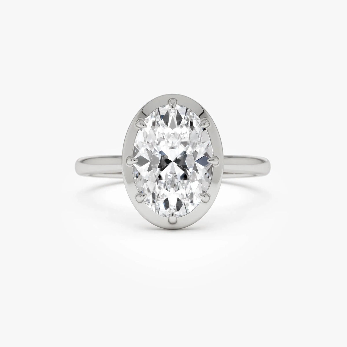 14k Gold 2.00 Carat Oval Lab Grown Diamond Claw Prong Engagement Ring IGI Certified