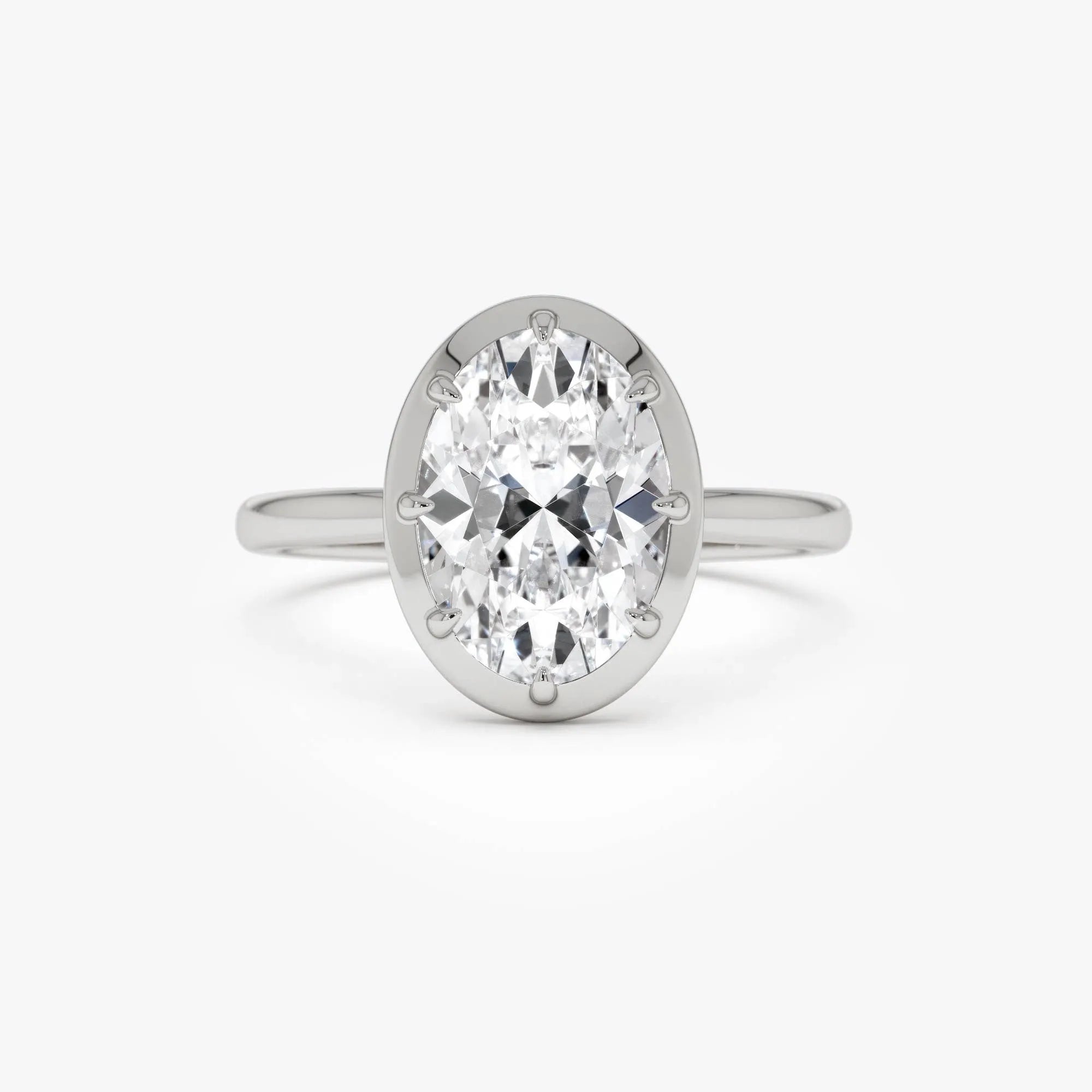 14k Gold 2.00 Carat Oval Lab Grown Diamond Claw Prong Engagement Ring IGI Certified