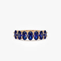14k Gold Sapphire Oval Cut Basket Setting Ring 3.15 ctw