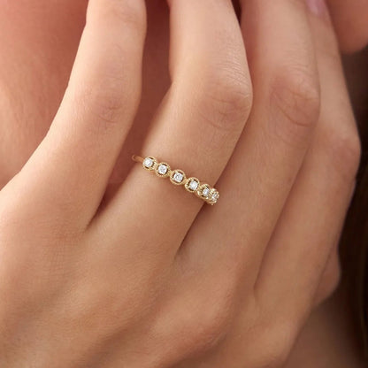 14k Gold Vintage Style Diamond Band Ring 0.17 ctw